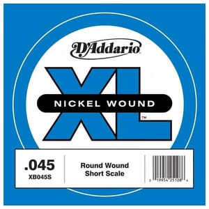 D'addario XLB045S Short Scale Bass String, Single (.045)